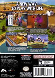 Box back cover for Sims 2, The on the Nintendo GameCube.