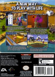Box back cover for Sims 2 on the Nintendo GameCube.