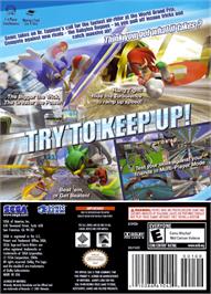 Box back cover for Sonic Riders on the Nintendo GameCube.