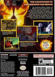 Box back cover for Spawn: Armageddon on the Nintendo GameCube.