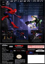 Box back cover for Spider-Man: The Movie on the Nintendo GameCube.