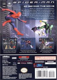 Box back cover for Spider-man on the Nintendo GameCube.