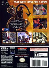 Box back cover for Spider-man 2 on the Nintendo GameCube.
