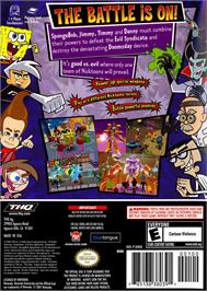 Box back cover for SpongeBob SquarePants and Friends - Unite! on the Nintendo GameCube.