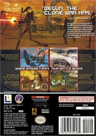 Box back cover for Star Wars - The Clone Wars on the Nintendo GameCube.