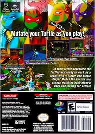Box back cover for Teenage Mutant Ninja Turtles 3 - Mutant Nightmare on the Nintendo GameCube.