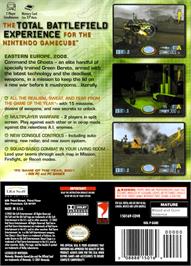 Box back cover for Tom Clancy's Ghost Recon on the Nintendo GameCube.