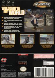 Box back cover for Tony Hawk's Pro Skater 3 on the Nintendo GameCube.
