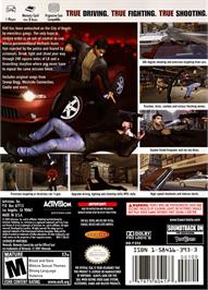 Box back cover for True Crime: Streets of LA on the Nintendo GameCube.