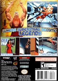 Box back cover for WWE Wrestlemania XIX on the Nintendo GameCube.