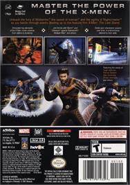 Box back cover for X-men - The Official Game on the Nintendo GameCube.