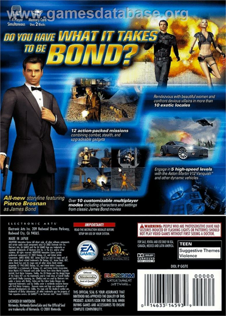 007: Nightfire - Nintendo GameCube - Artwork - Box Back