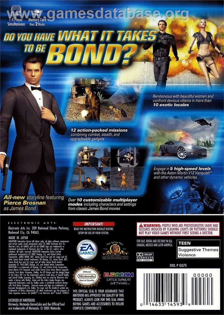 007 - Nightfire - Nintendo GameCube - Artwork - Box Back