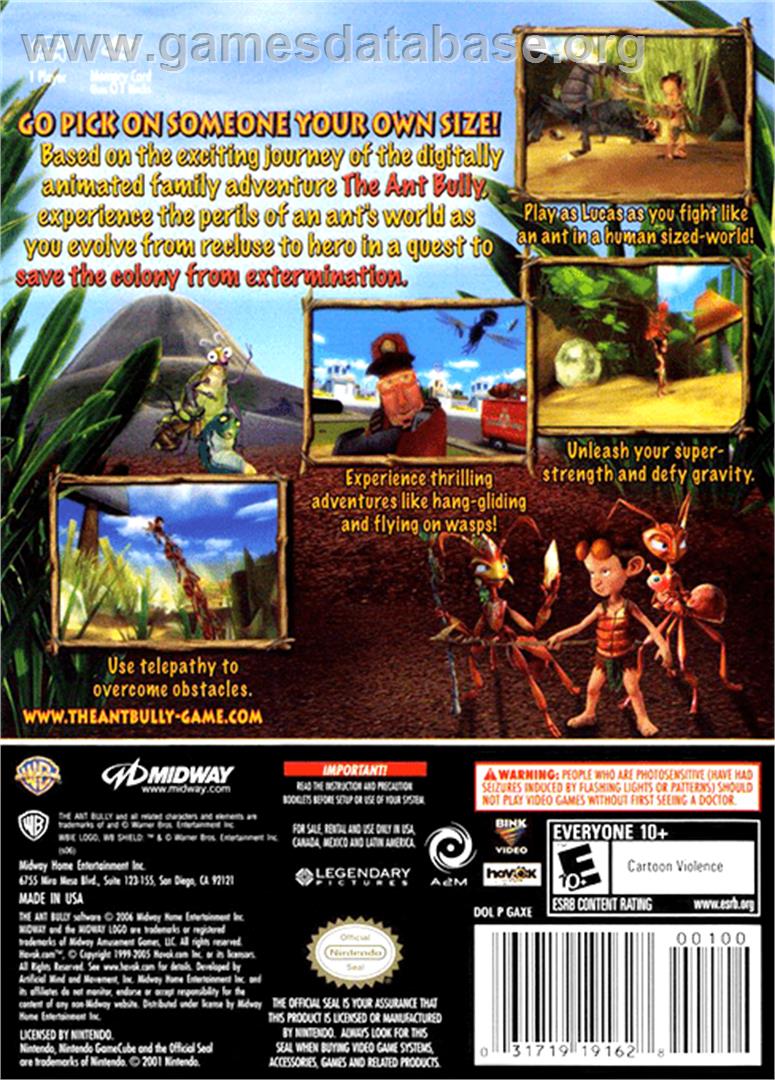 Ant Bully - Nintendo GameCube - Artwork - Box Back