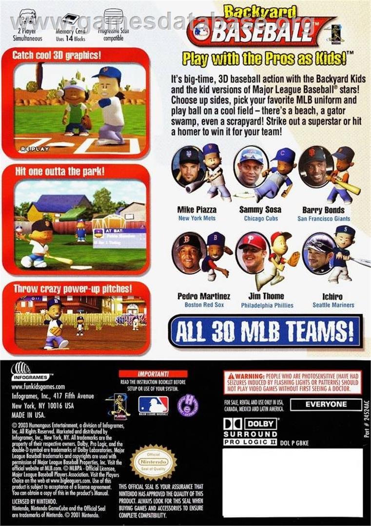 Backyard Baseball - Nintendo GameCube - Artwork - Box Back