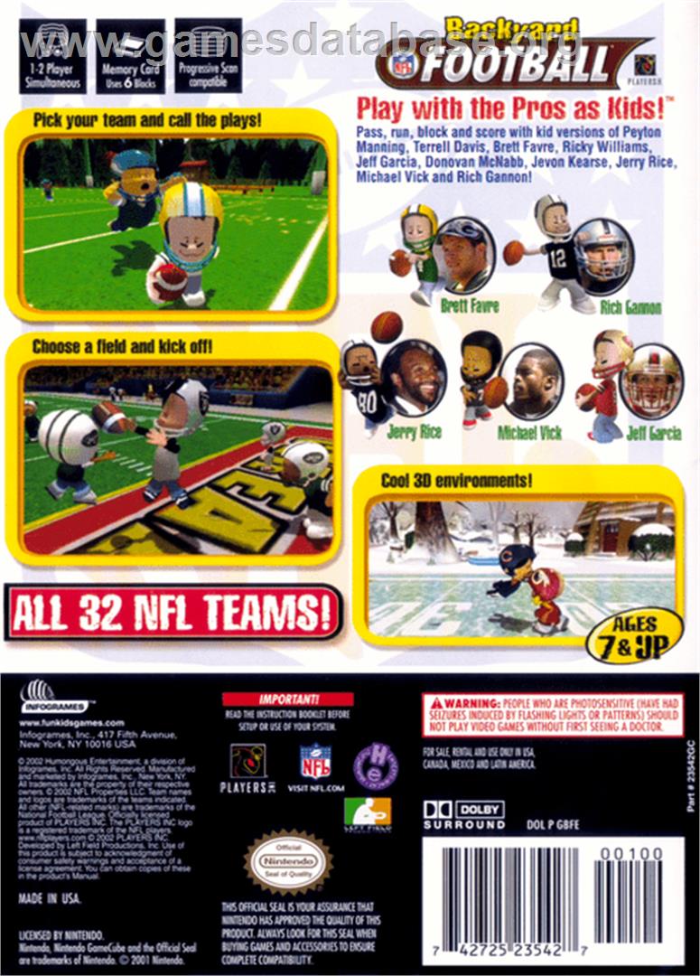 Backyard Football - Nintendo GameCube - Artwork - Box Back