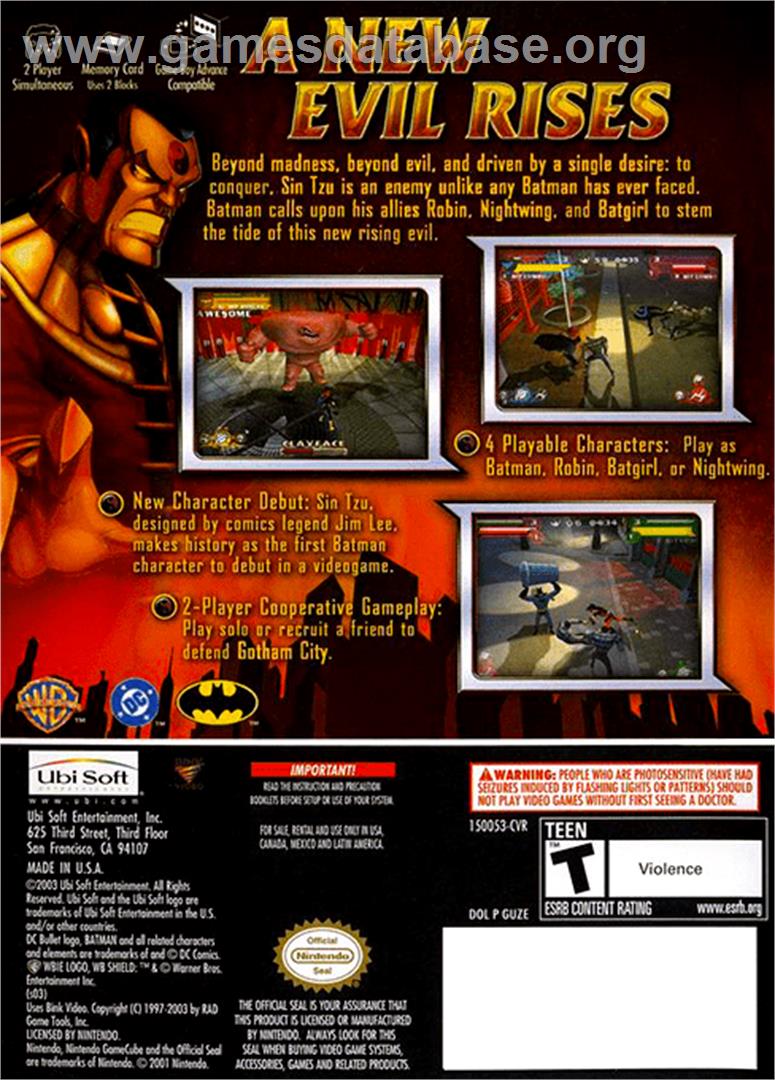 Batman: Rise of Sin Tzu - Nintendo GameCube - Artwork - Box Back
