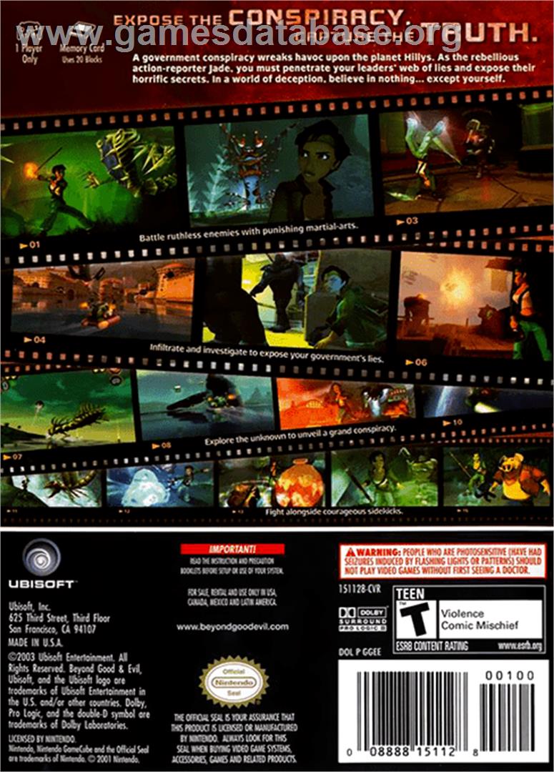 Beyond Good & Evil - Nintendo GameCube - Artwork - Box Back