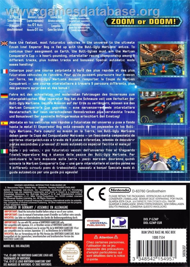 Butt-ugly Martians - Zoom Or Doom! - Nintendo GameCube - Artwork - Box Back