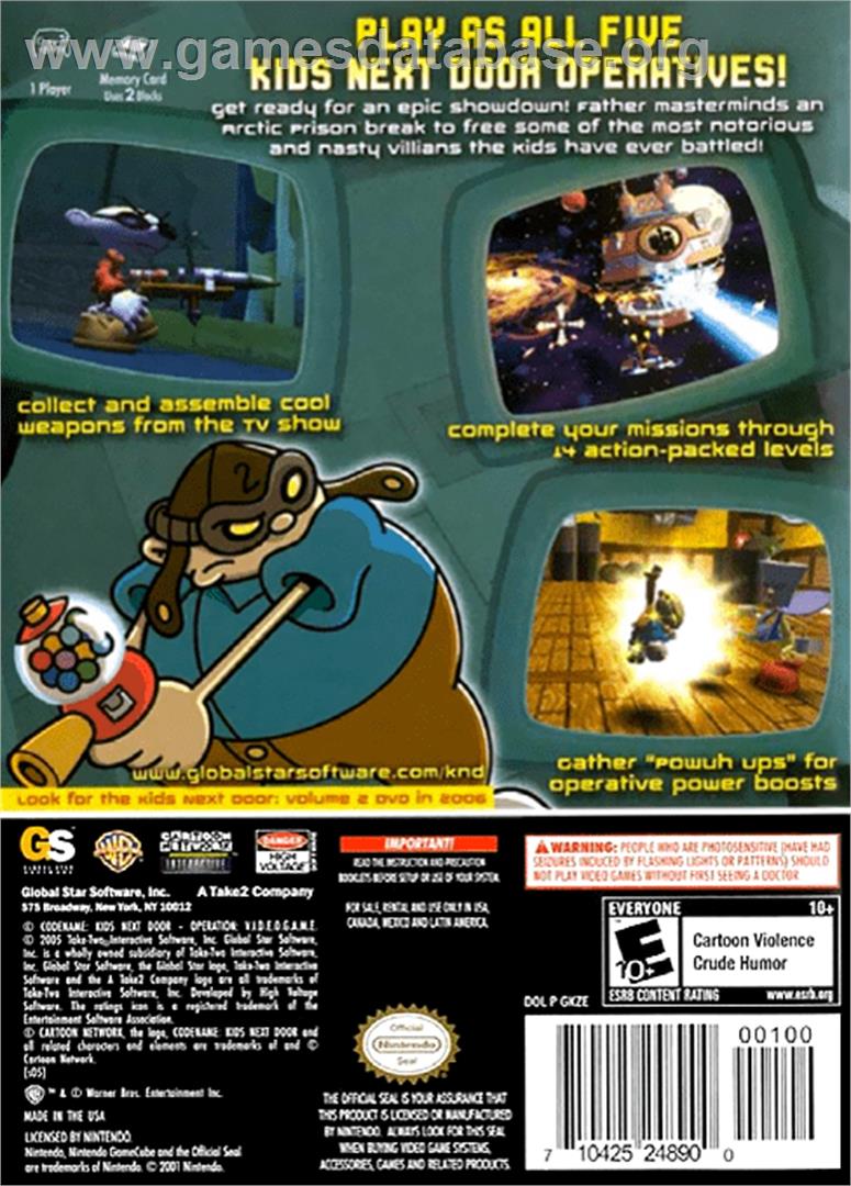 Codename: Kids Next Door - Operation: V.I.D.E.O.G.A.M.E. - Nintendo GameCube - Artwork - Box Back