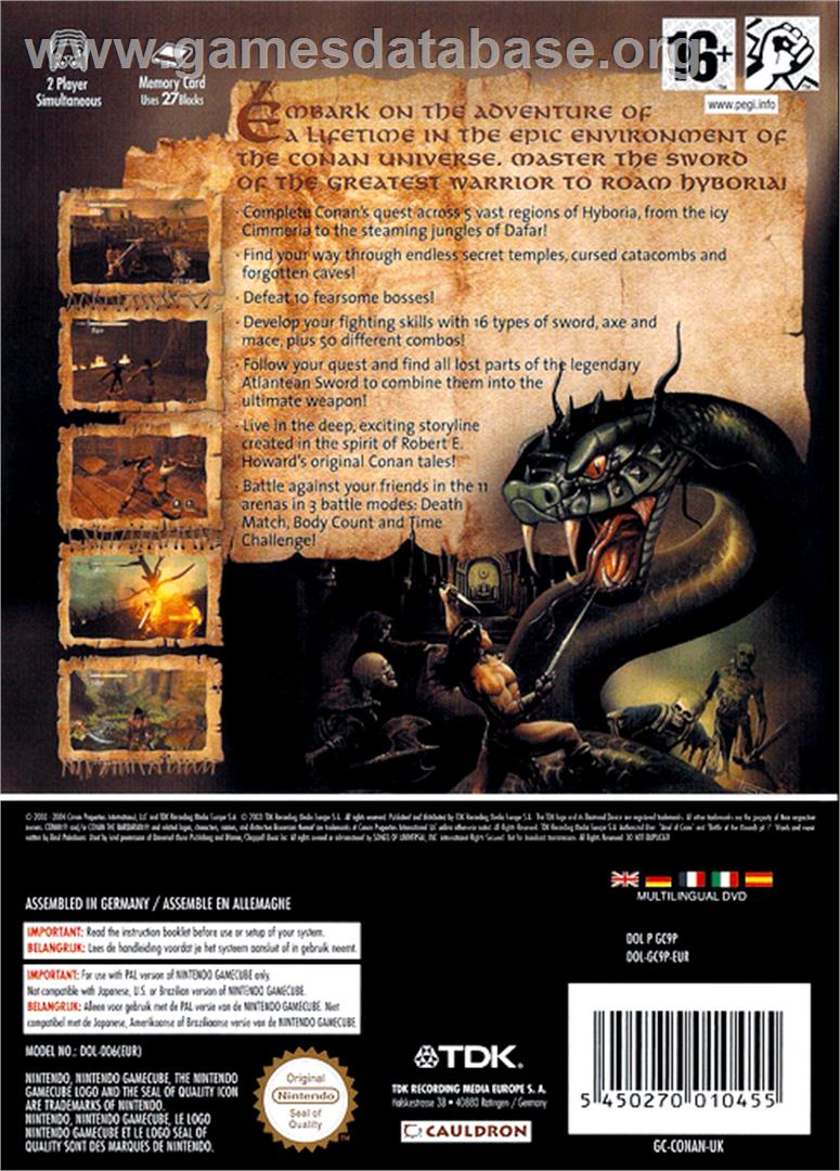 Conan - Nintendo GameCube - Artwork - Box Back