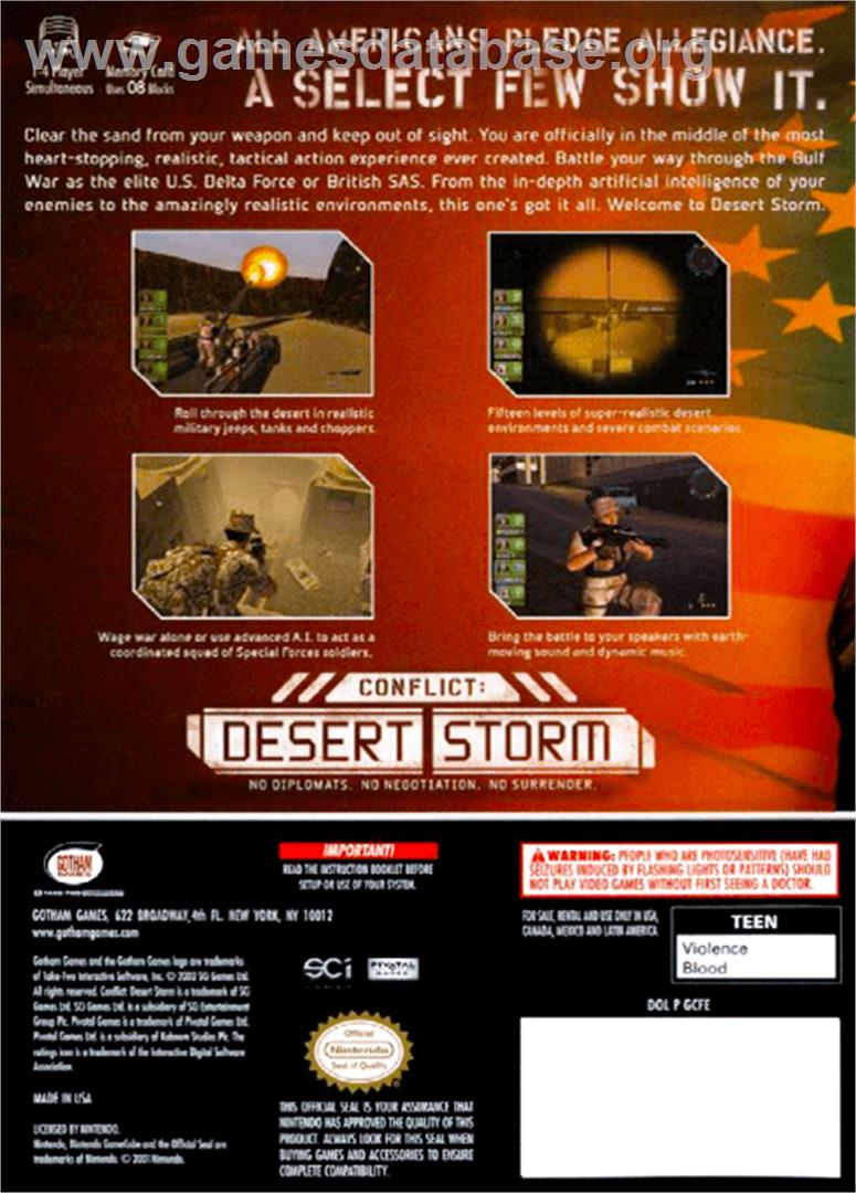 Conflict: Desert Storm - Nintendo GameCube - Artwork - Box Back