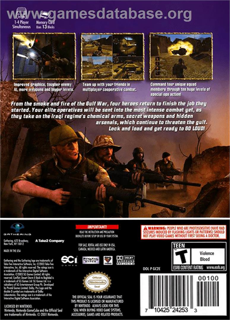 Conflict: Desert Storm II: Back to Baghdad - Nintendo GameCube - Artwork - Box Back