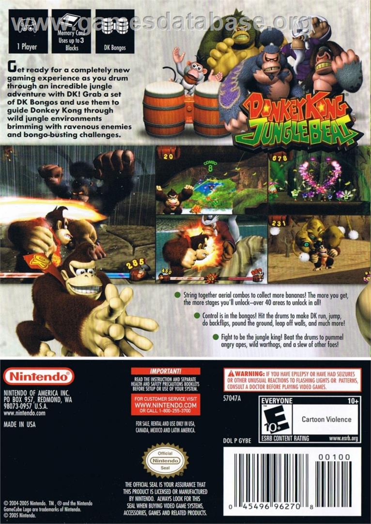 Donkey Kong Jungle Beat - Nintendo GameCube - Artwork - Box Back