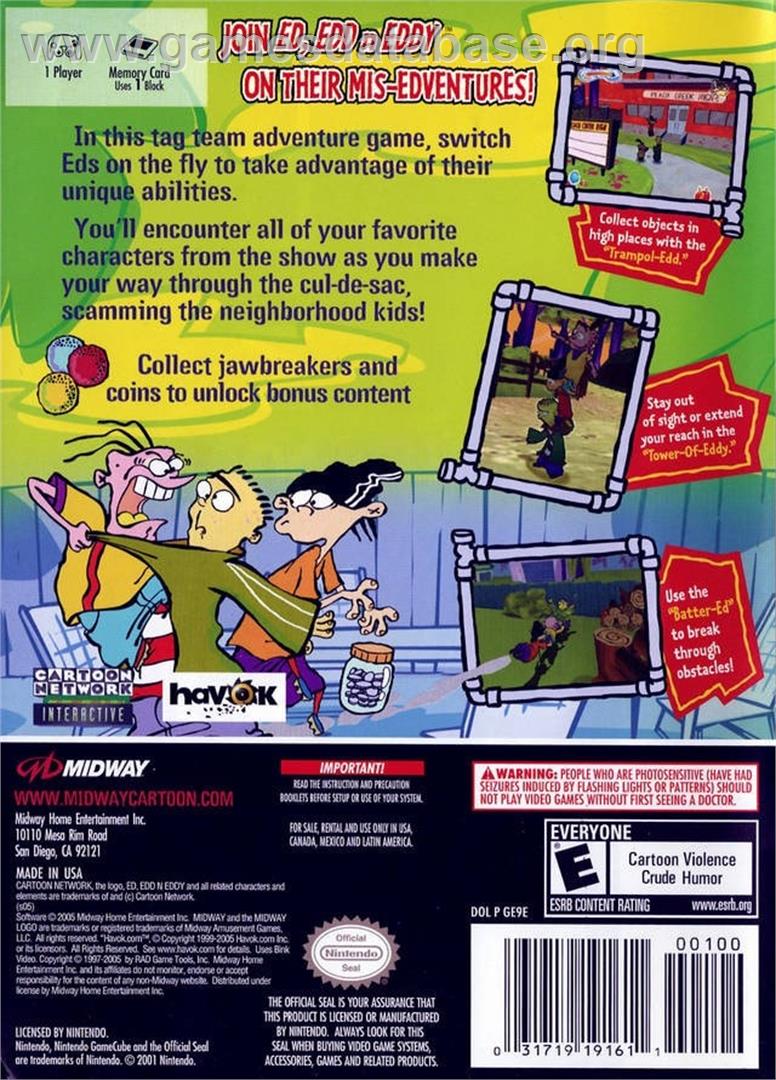 Ed, Edd n Eddy - The Mis-Edventures - Nintendo GameCube - Artwork - Box Back