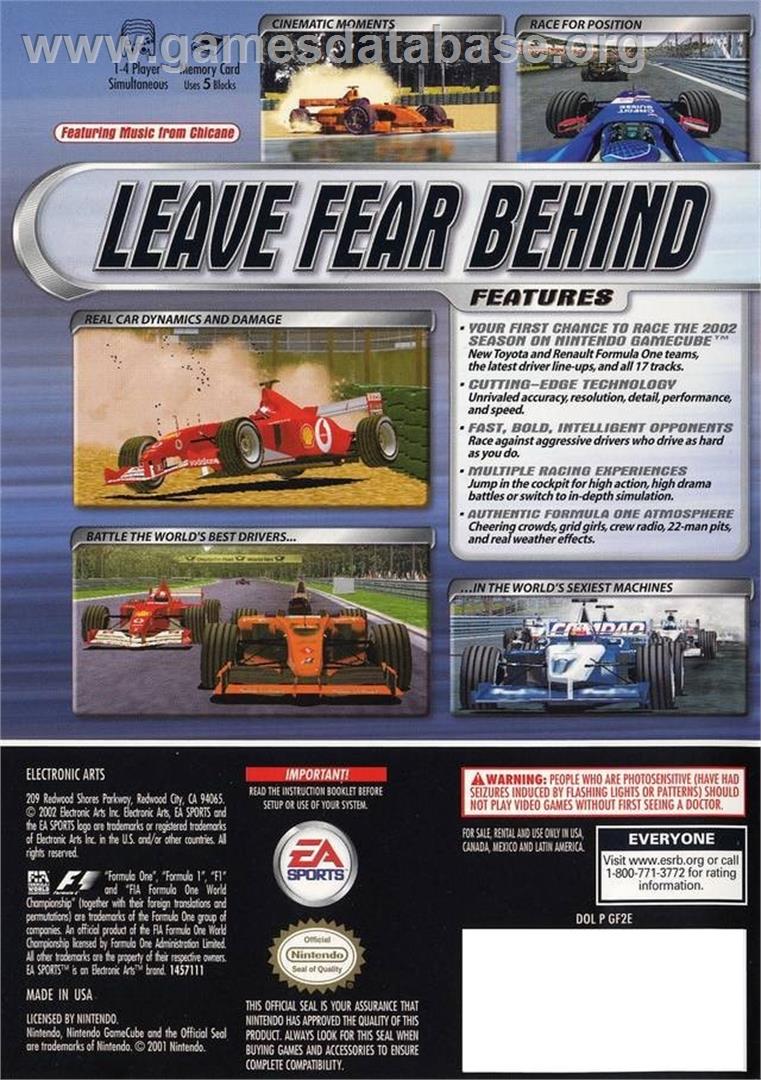 F1 2002 - Nintendo GameCube - Artwork - Box Back