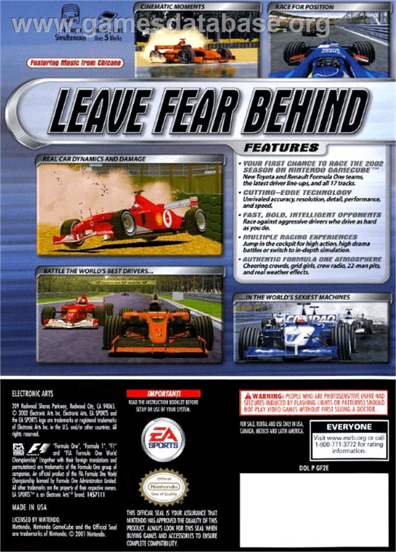 F1 2002 - Nintendo GameCube - Artwork - Box Back