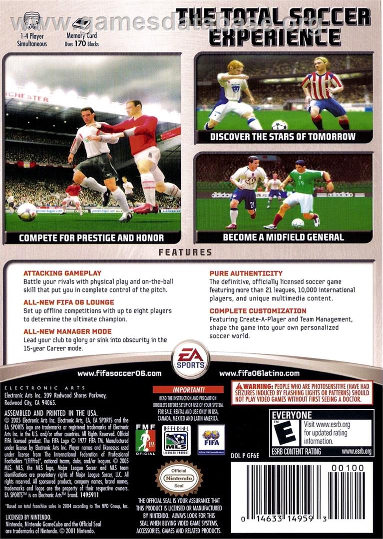 FIFA 06 - Nintendo GameCube - Artwork - Box Back