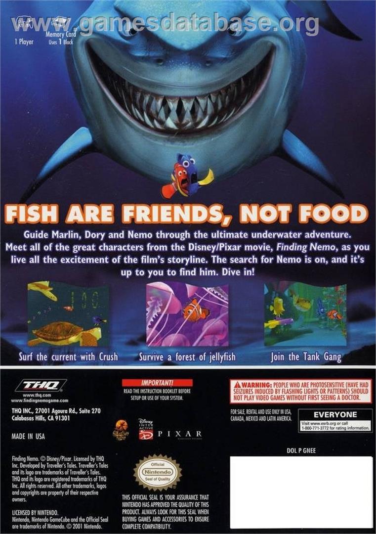 Finding Nemo - Nintendo GameCube - Artwork - Box Back