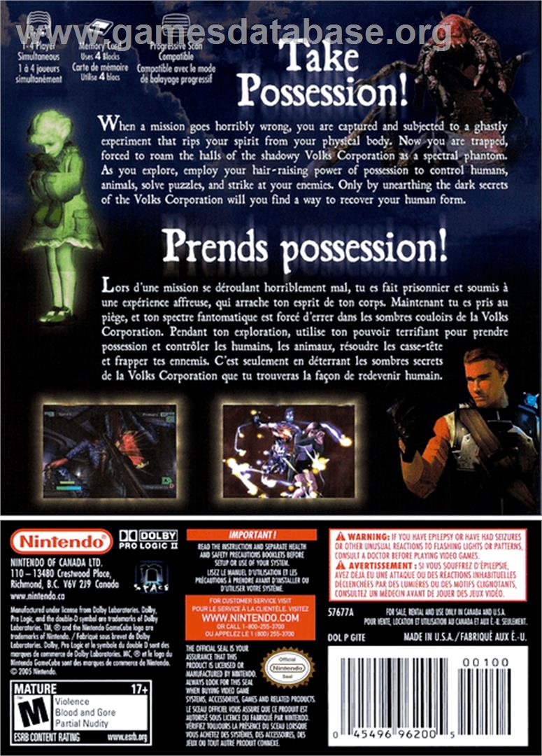 Geist - Nintendo GameCube - Artwork - Box Back