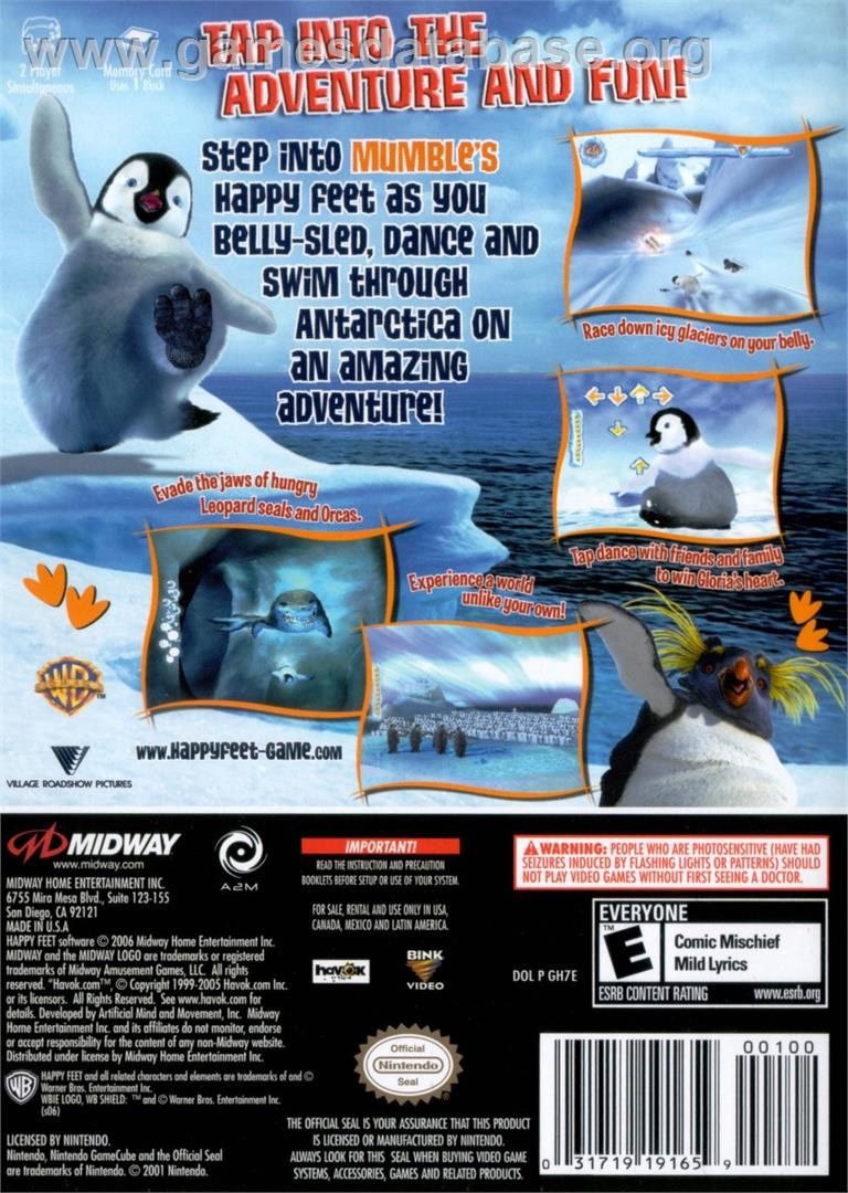 Happy Feet - Nintendo GameCube - Artwork - Box Back