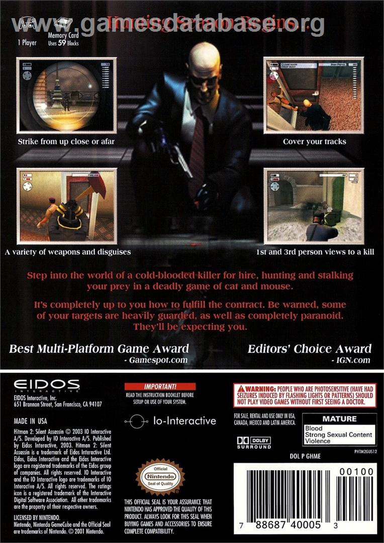 Hitman 2 - Silent Assassin - Nintendo GameCube - Artwork - Box Back