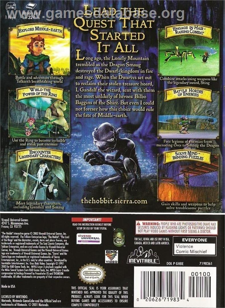 Hobbit, The - Nintendo GameCube - Artwork - Box Back