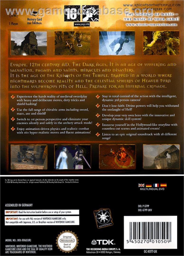 Knights of the Temple: Infernal Crusade - Nintendo GameCube - Artwork - Box Back