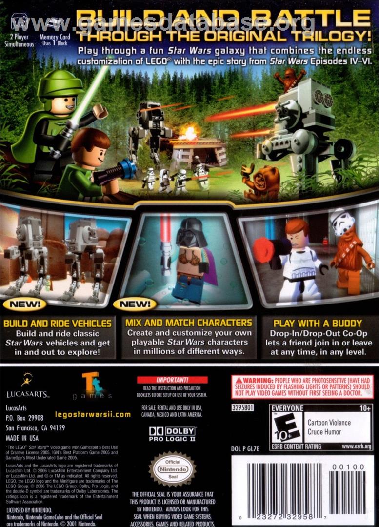 Lego Star Wars 2 - The Original Trilogy - Nintendo GameCube - Artwork - Box Back