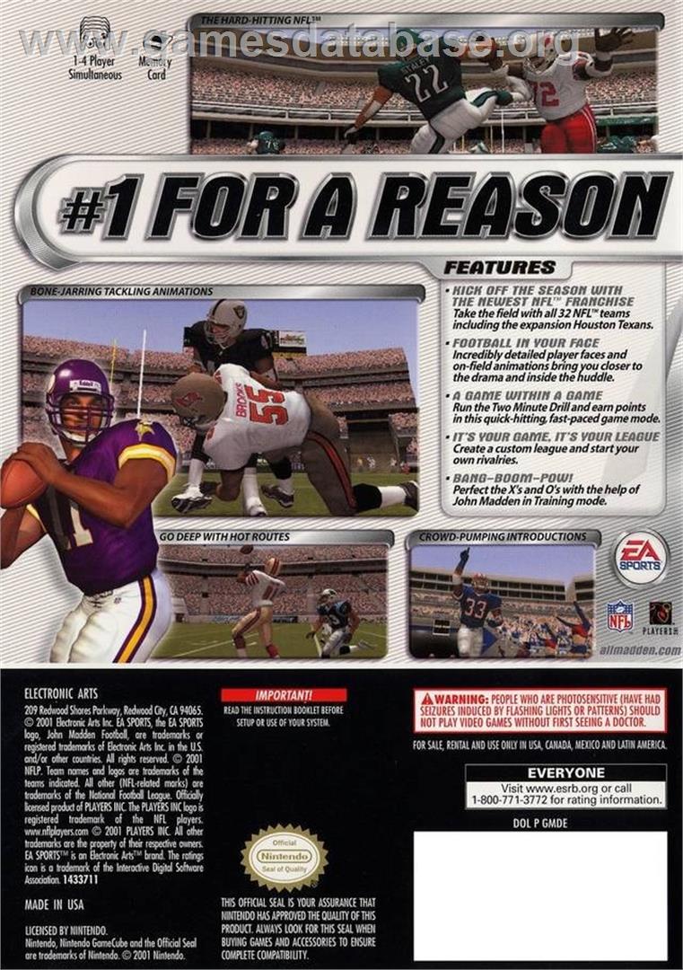 Madden Nfl 2002 - Nintendo GameCube - Artwork - Box Back