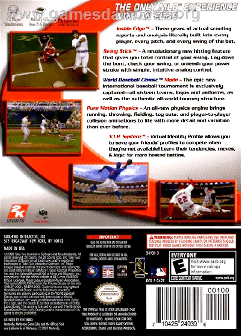 Major League Baseball 2K6 - Nintendo GameCube - Artwork - Box Back