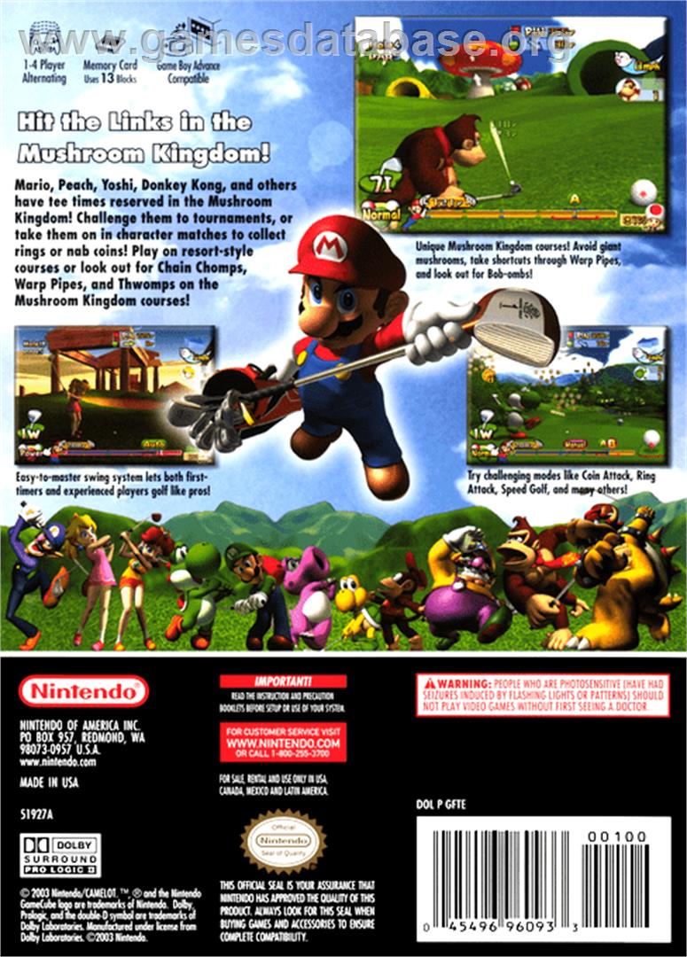Mario Golf: Toadstool Tour - Nintendo GameCube - Artwork - Box Back