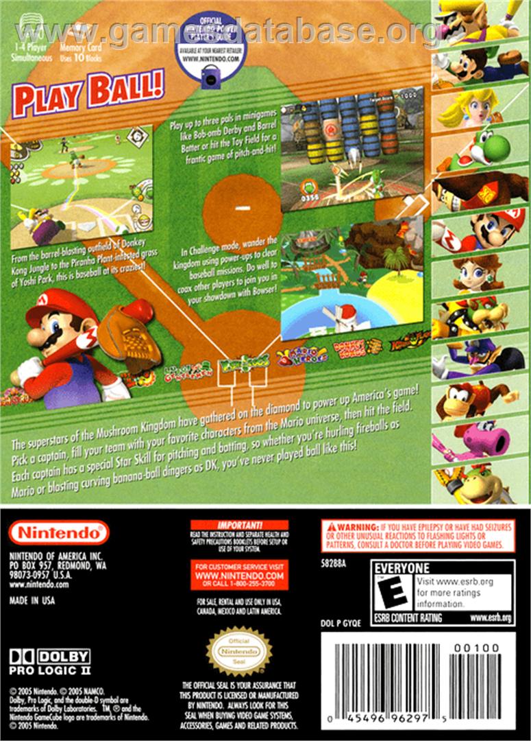 Mario Superstar Baseball - Nintendo GameCube - Artwork - Box Back