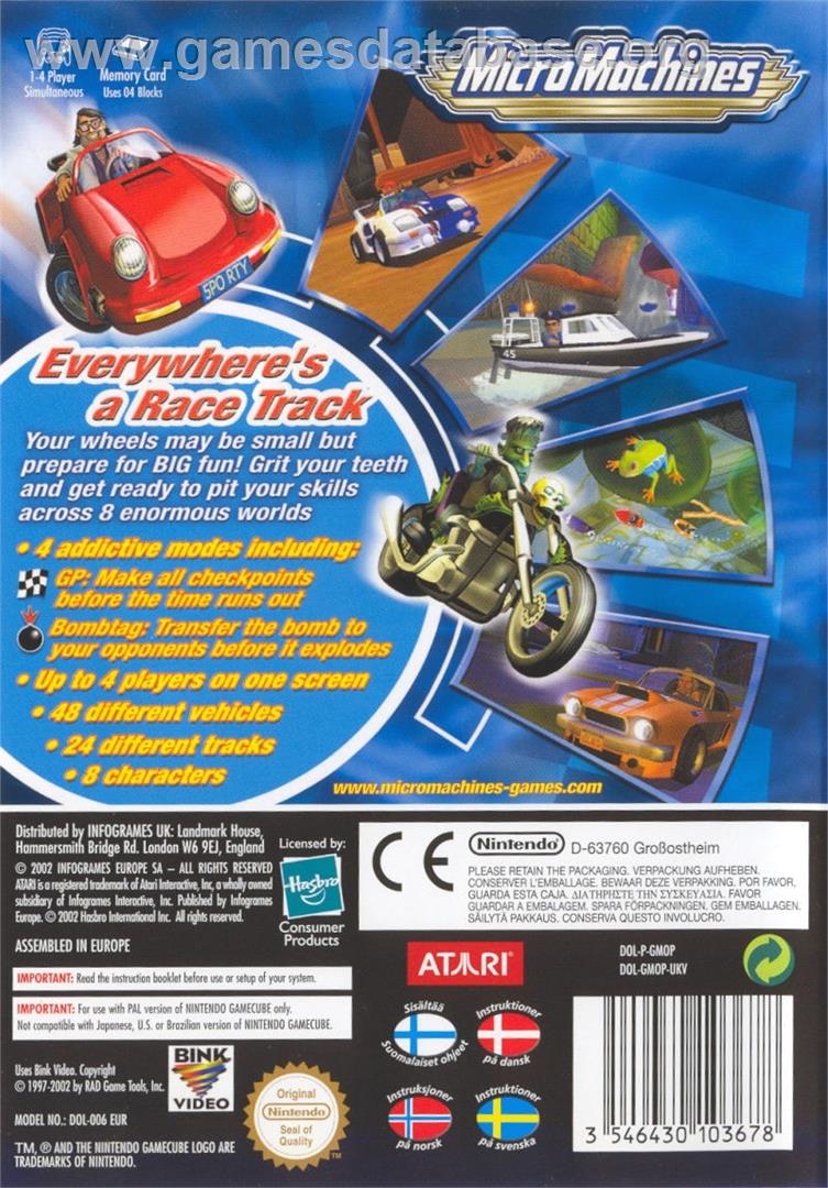 Micro Machines - Nintendo GameCube - Artwork - Box Back