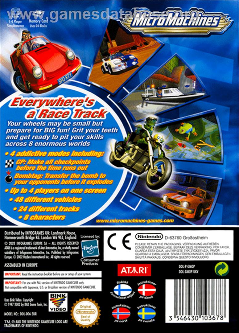 Micro Machines - Nintendo GameCube - Artwork - Box Back