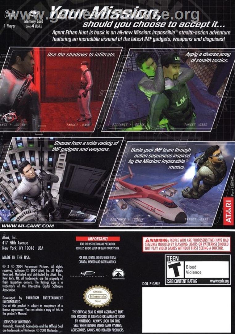 Mission - Impossible - Operation Surma - Nintendo GameCube - Artwork - Box Back