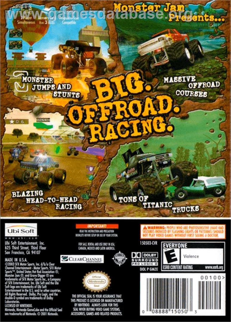 Monster 4x4: Masters of Metal - Nintendo GameCube - Artwork - Box Back
