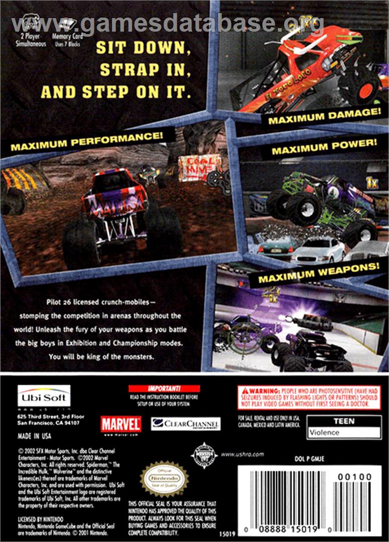 Monster Jam: Maximum Destruction - Nintendo GameCube - Artwork - Box Back