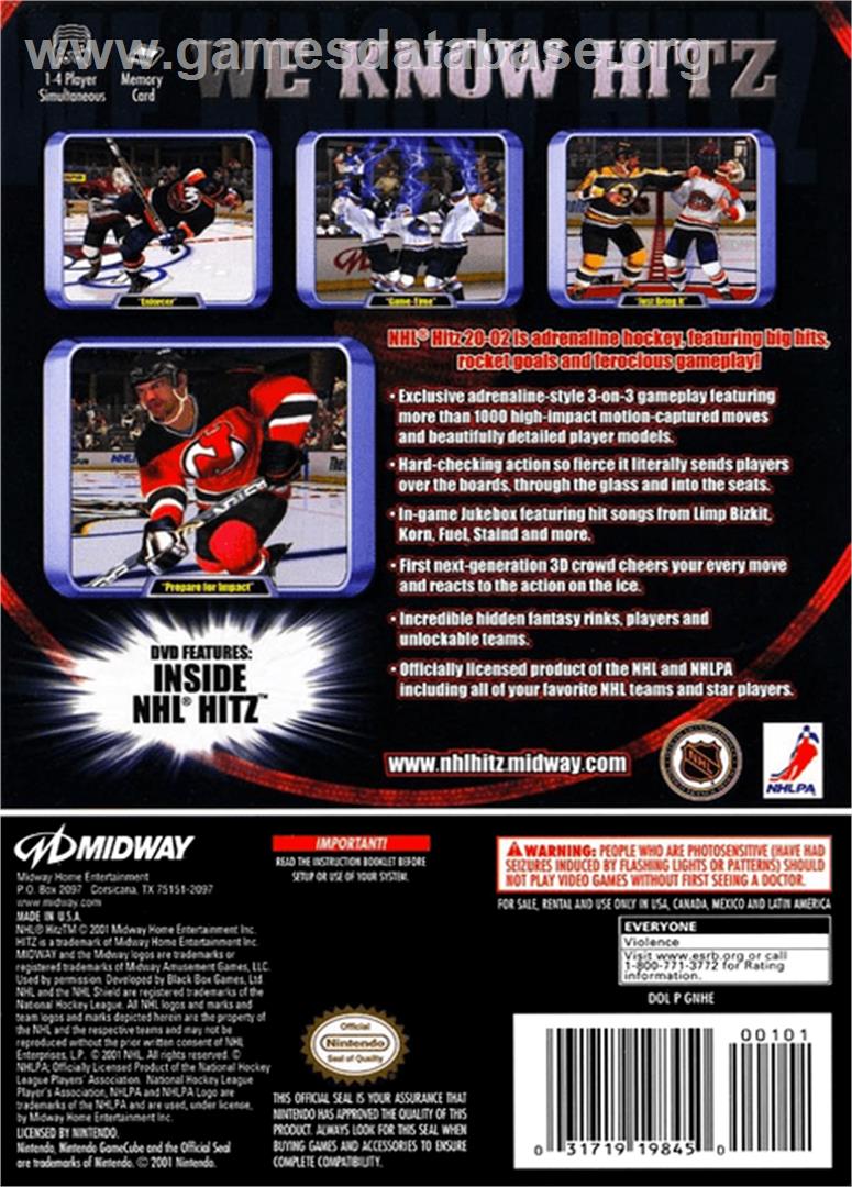 NHL Hitz 20-02 - Nintendo GameCube - Artwork - Box Back
