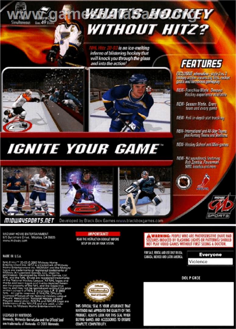 NHL Hitz 20-03 - Nintendo GameCube - Artwork - Box Back